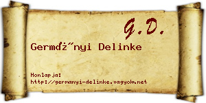 Germányi Delinke névjegykártya